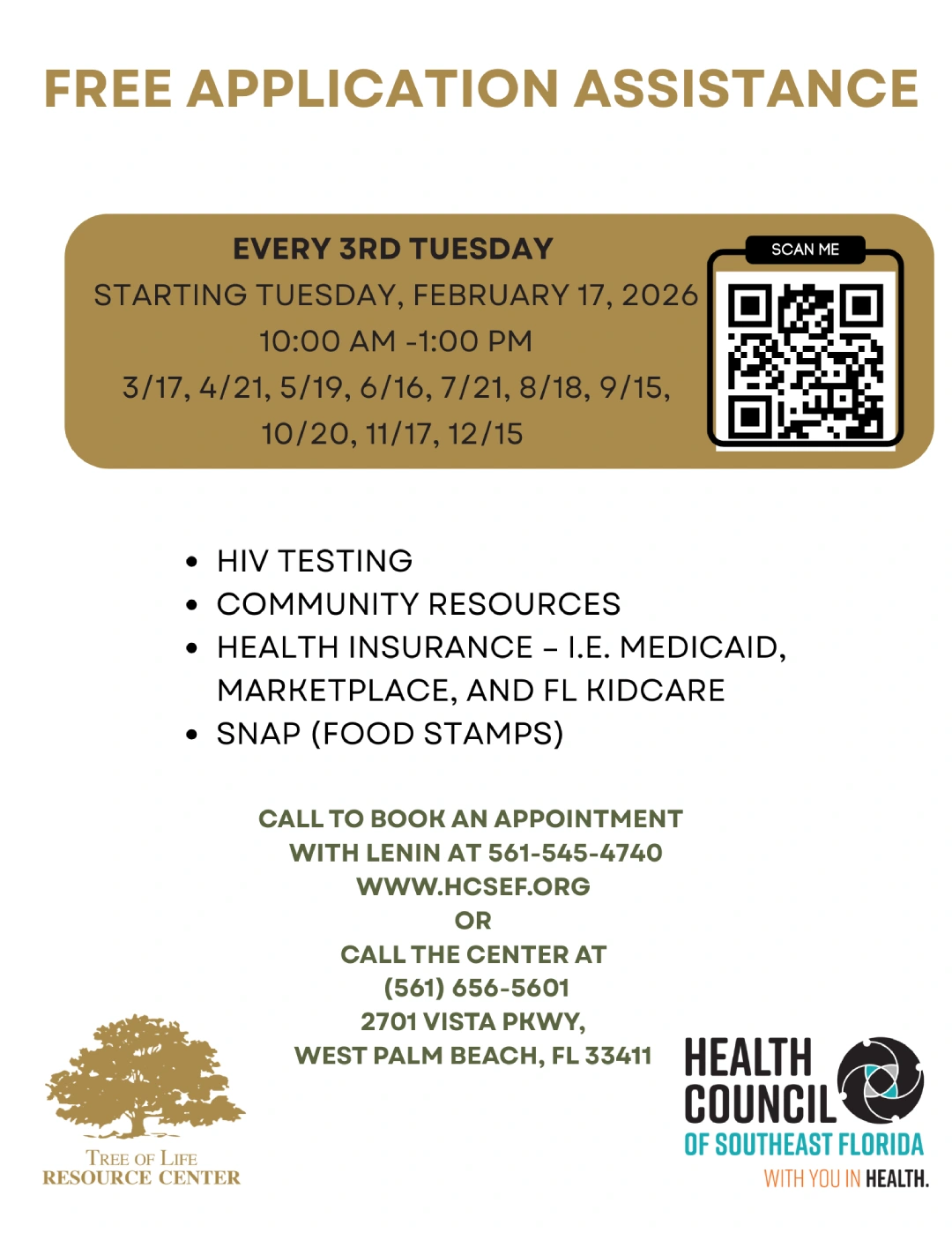 Free Application Assistance 2026 flyer