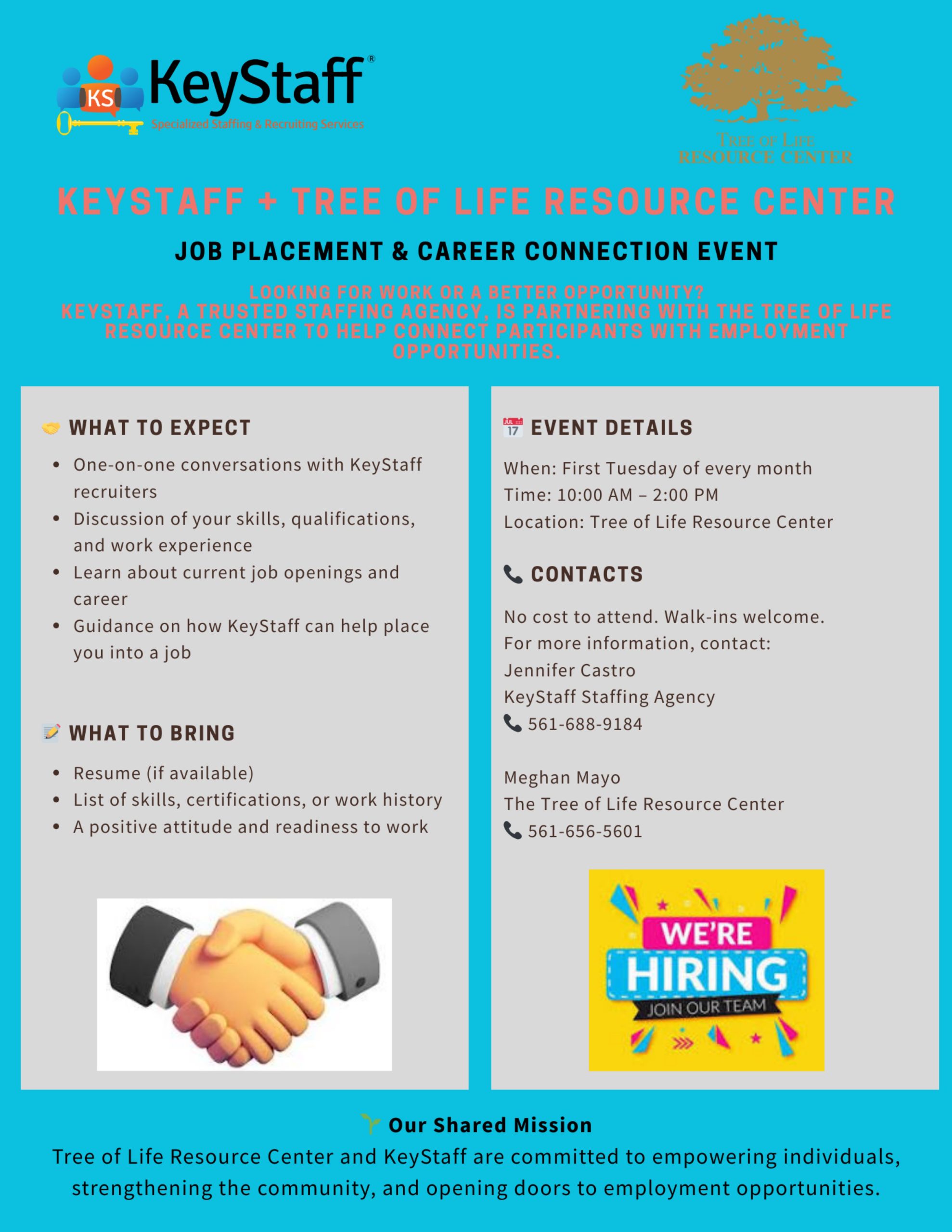 KeyStaff career connection event flyer