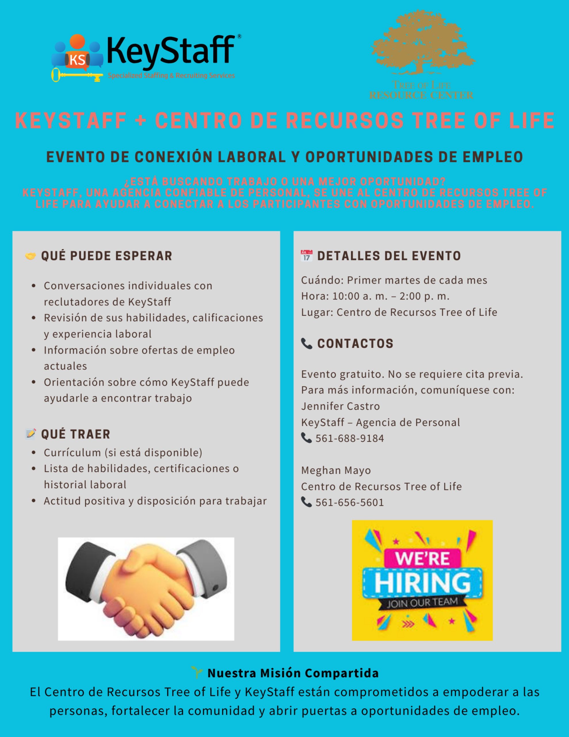 KeyStaff Spanish career connection event flyer